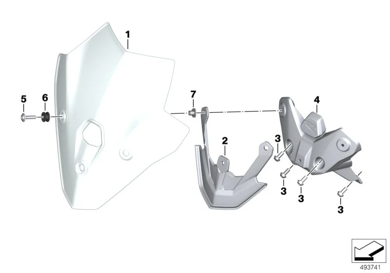BMW Windschildhalter K83 46638403839
