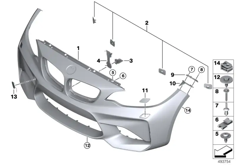 BMW Blende Spritzdüse grundiert rechts F87 F87N 51118068558 - Bil
