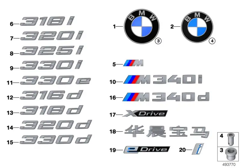 BMW Plakette F90 F97 F98 G01 G02 G14 G16 G20 G21 G28 G29 M40i G30