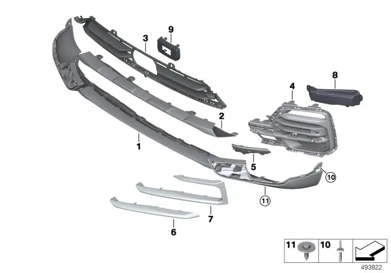 BMW Chromleiste links G05 51117449691