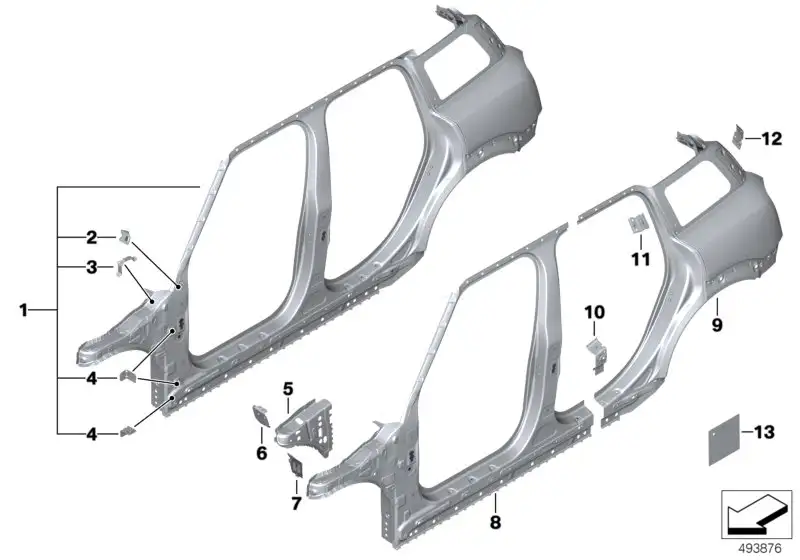 BMW Seitenwand hinten links F60 41007449347 - Bildposition 09