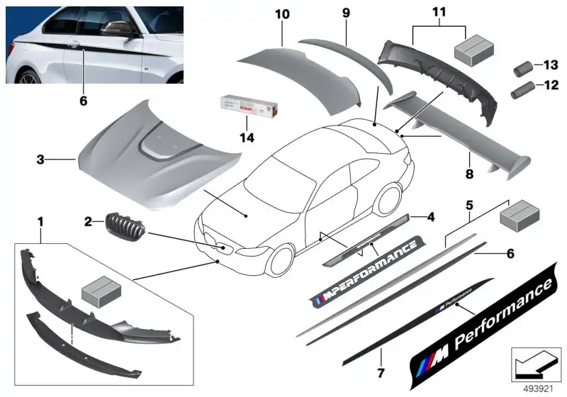 BMW Adaptersatz Heckflügel durchströmt 51622459838