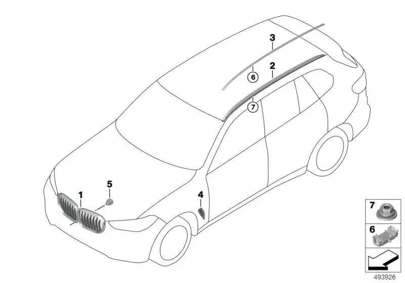 BMW Ziergitter Front G05 51137454887 - Bildposition 01