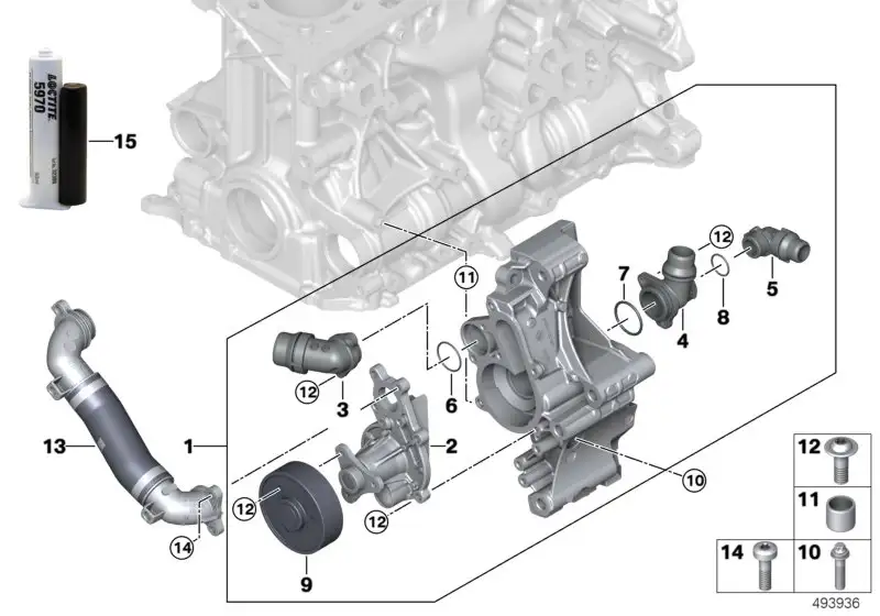 BMW Kühlmittelpumpe G01 G02 G05 G06 G11 G12 G20 G21 G28 G29 G30 G
