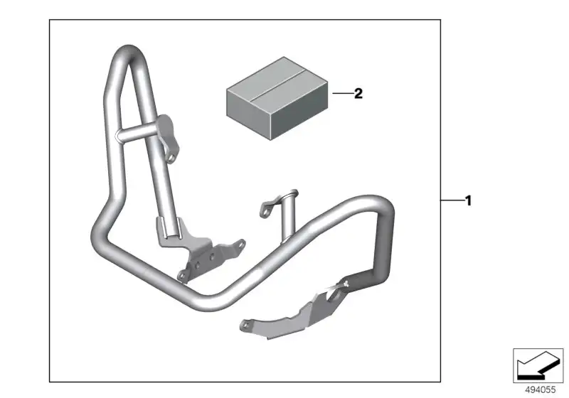 BMW Anbausatz Motorschutzbügel K02 K03 77142466426