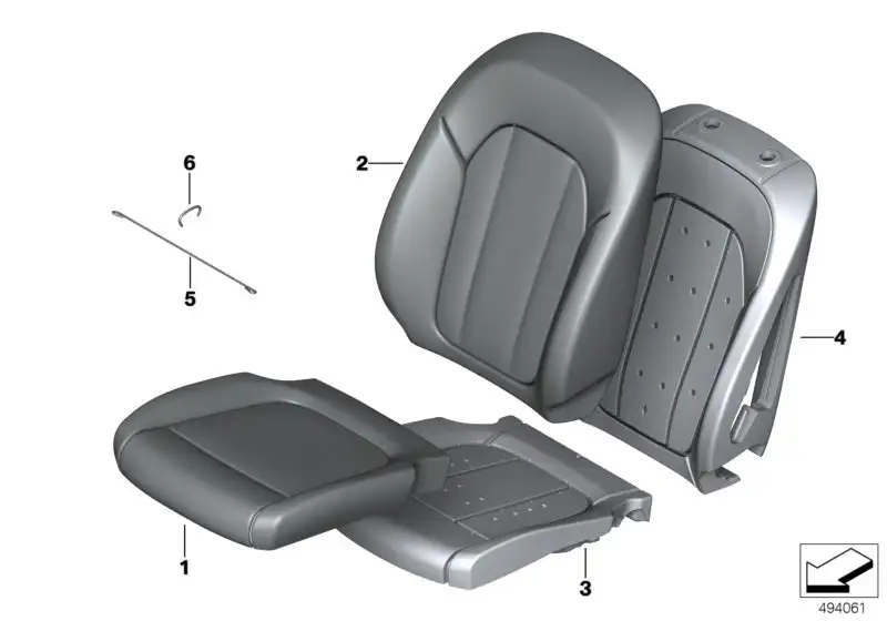 BMW Bezug Basis Sitz Leder 52107472450 - Bildposition 01