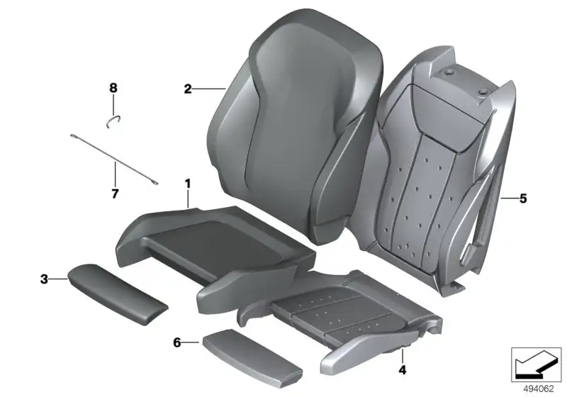 BMW Bezug Sportsitz Kunstleder 52108094274 - Bildposition 01