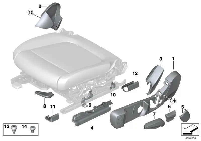 BMW Abdeckkappe Sitzschiene aussen rechts G20 G21 G28 52107448268