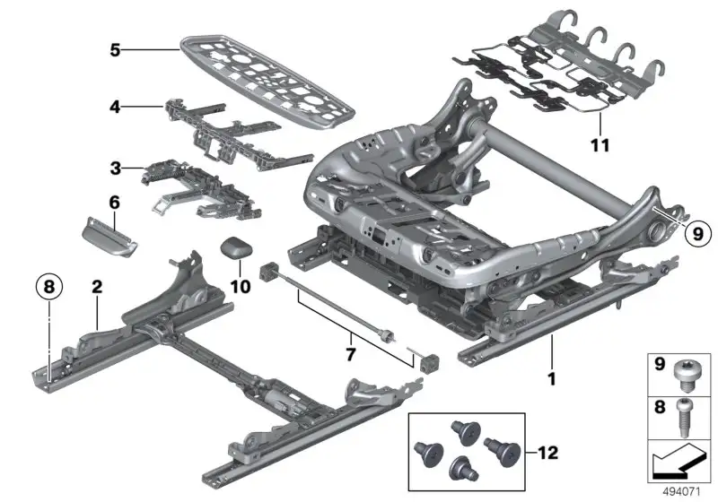 BMW Sitzrahmen Komfortsitz links F01 F02 F07 F10 F11 F15 F16 F85