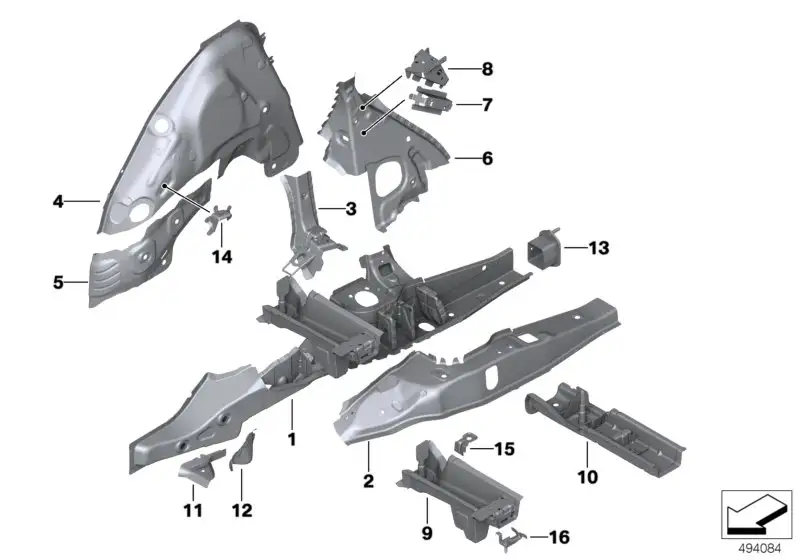 BMW Längsträger hinten links F97 F98 G01 G02 41007493933