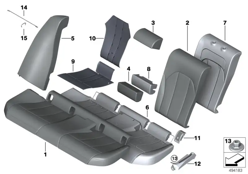 BMW Bezug Sitz Kunstleder 52208094277 - Bildposition 01