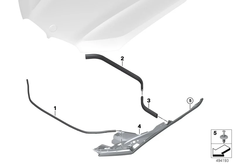 BMW Dichtung Frontklappe vorne F95 F96 G05 G06 51767418174