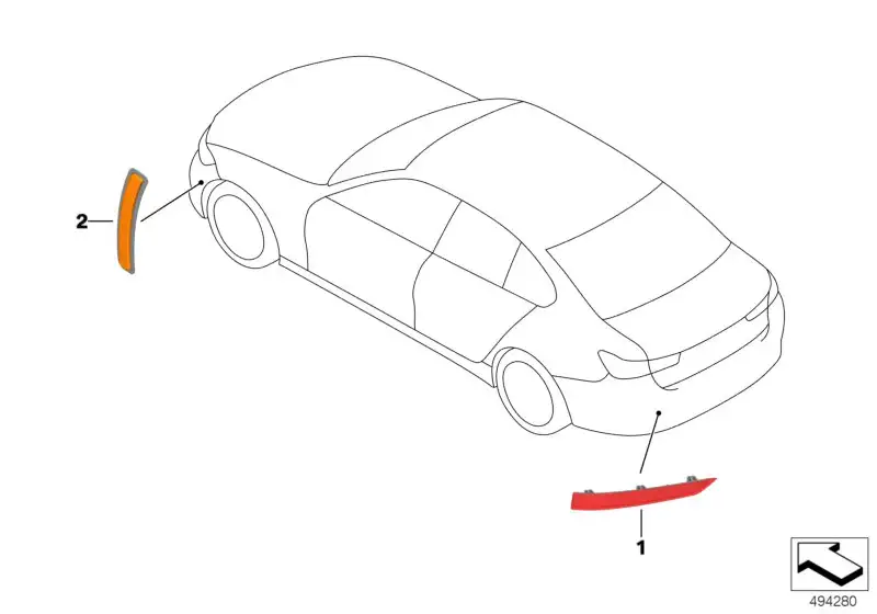 BMW Rückstrahler hinten links G20 G28 63148074229