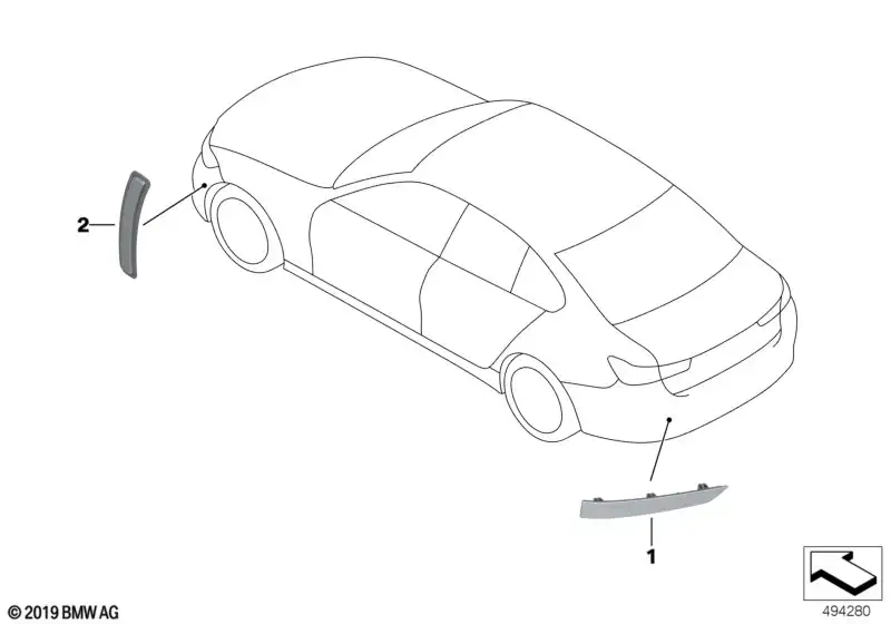 BMW Rückstrahler hinten rechts 63147420448 - Bildposition 01
