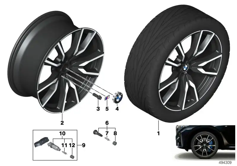 BMW Scheibenrad Leichtmetall jet black uni G07 36118074221