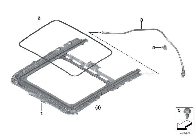 BMW Dichtung Glasdeckel G20 54108737877