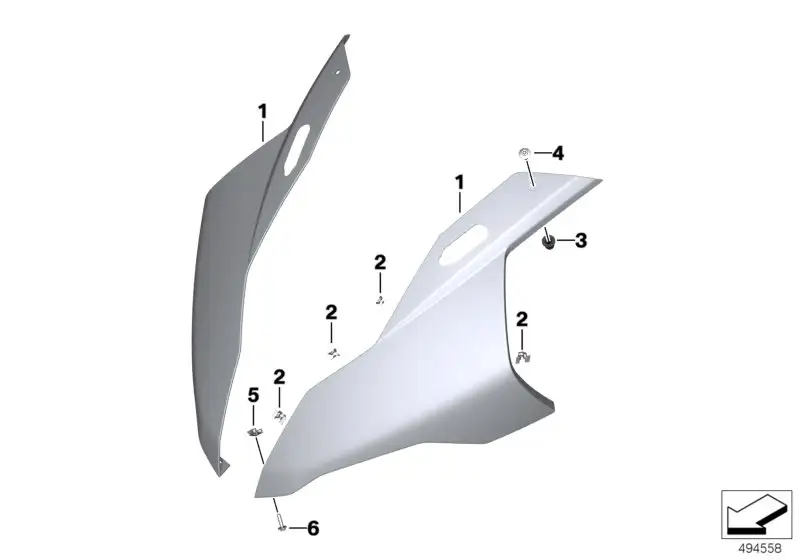 BMW Verkleidungsoberteil rechts K67 46638388952 - Bildposition 01