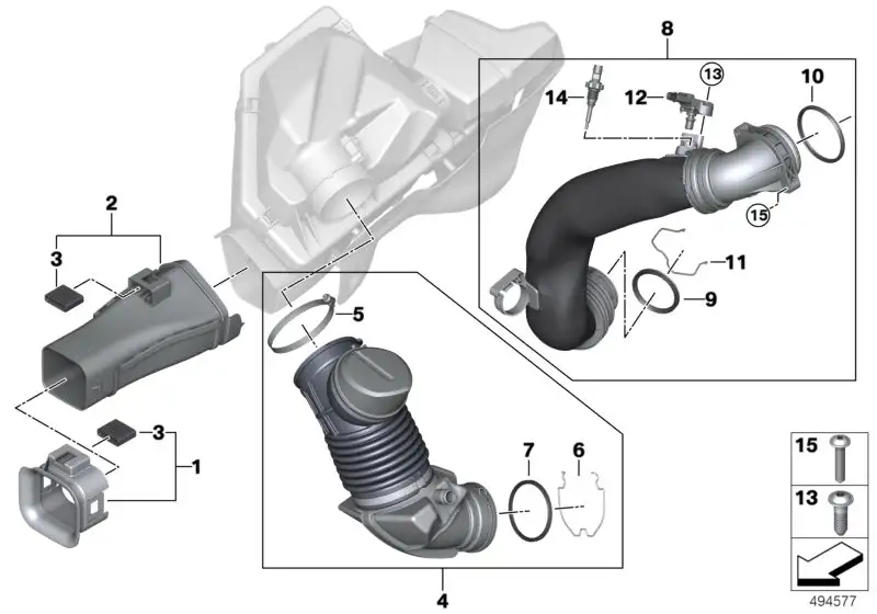 BMW Reinluftrohr mit Resonator G20 G21 M40i 13718656983