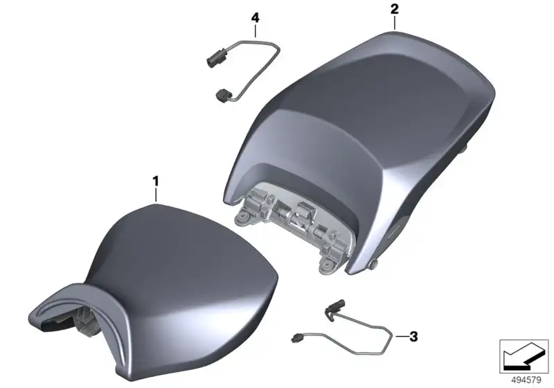 BMW Soziussitz schwarz beheizt K52 52538389107