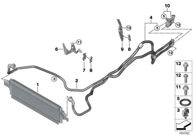 BMW Getriebeölkühlerleitung Vorlauf G20 G21 17228654910