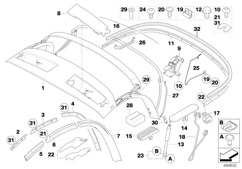 BMW Abdeckung links E85 54317116381