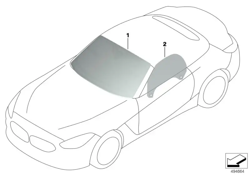 BMW Frontscheibe grün Regen/Licht/Beschlags. G29 M40i 51317454435