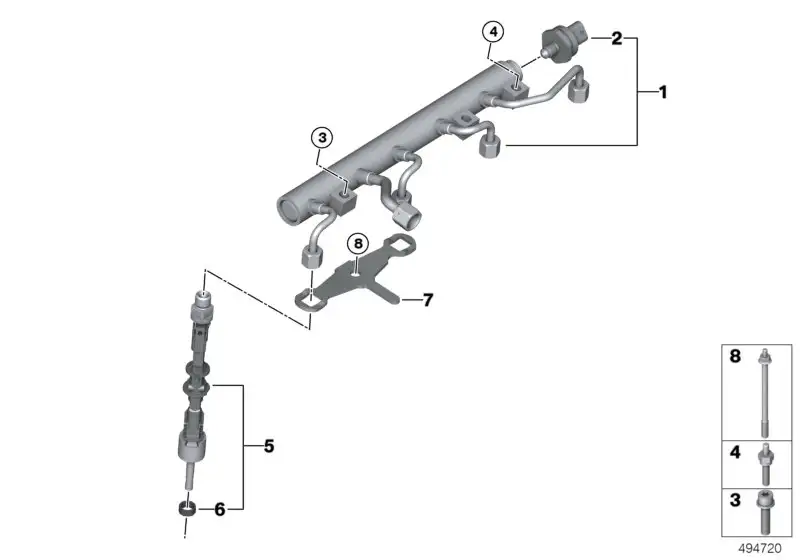 BMW Injektor F90 F91 F92 F93 F95 F96 G05 G06 G07 G11 G12 G14 G15
