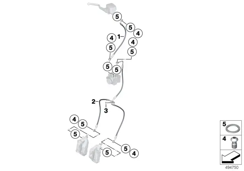 BMW Bremsleitung Bremskreis vorn K08 K09 34328558186