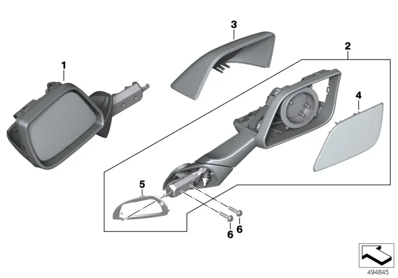 BMW Spiegelglas links K48 K61 51168388533