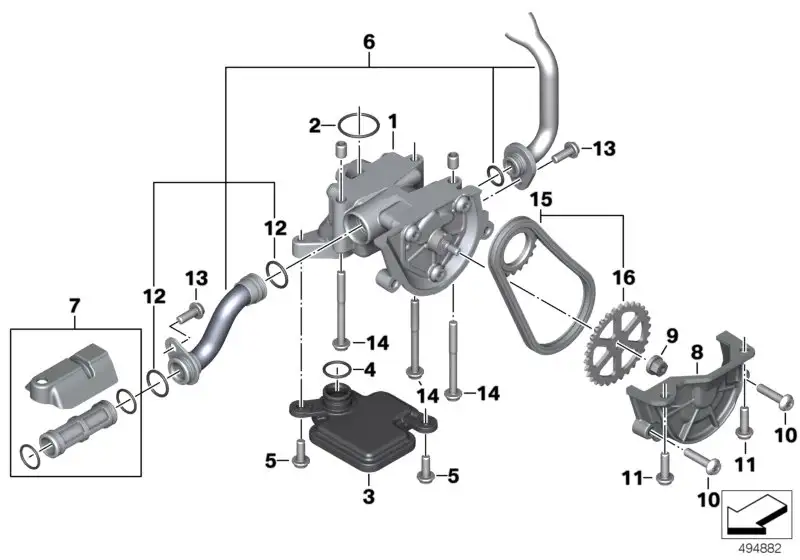BMW Abdeckung Ölpumpe K80 K81 K82 K83 K84 11418359986