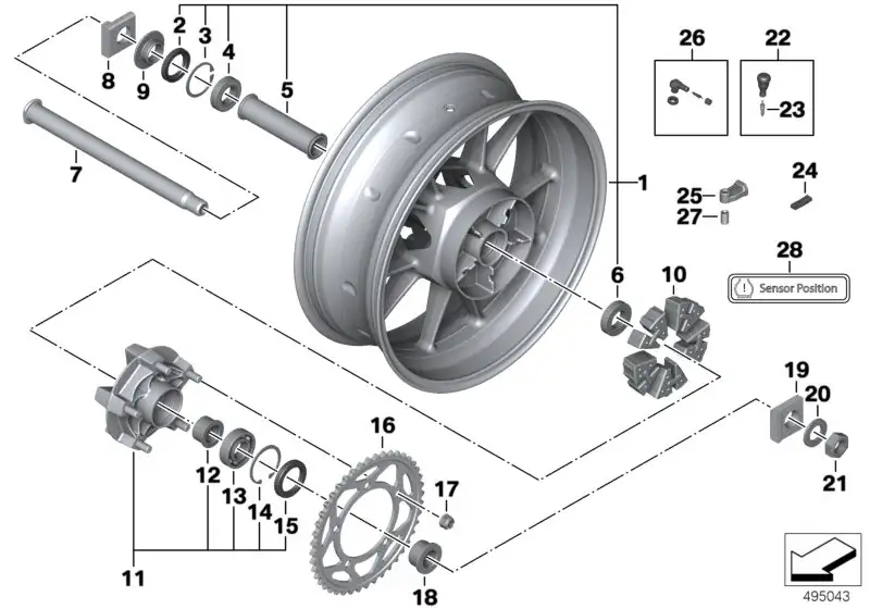 BMW Hinterrad schwarz K46 K47 36318548895