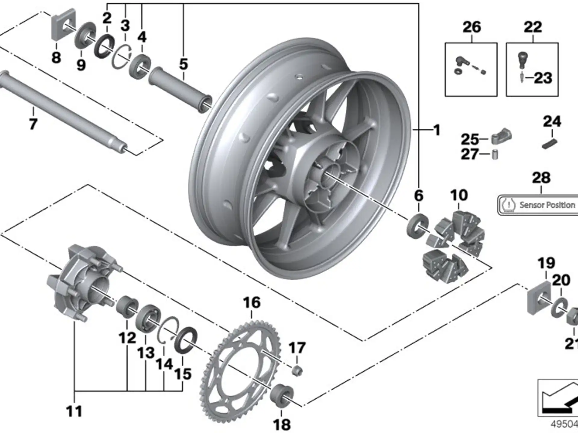 BMW Distanzbuchse K46 K47 K49 33818523330