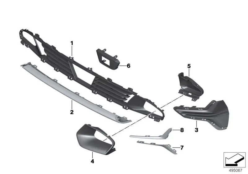 BMW Gitter Lufteinlass Mitte G20 G21 51117464260