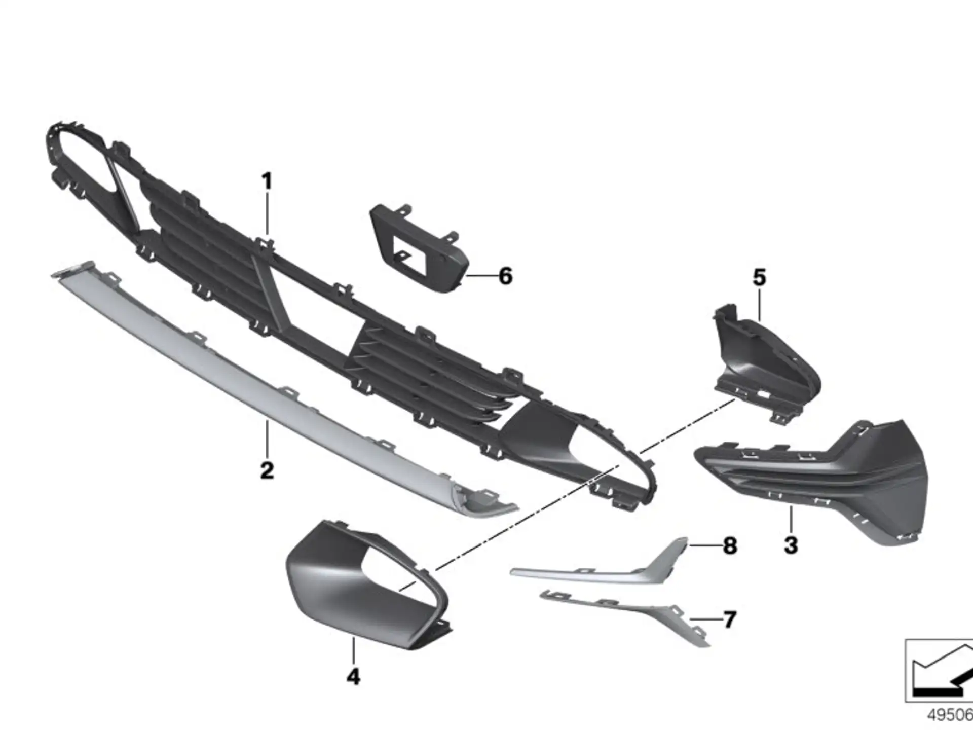 BMW Gitter Lufteinlass Mitte G20 G21 51117464269