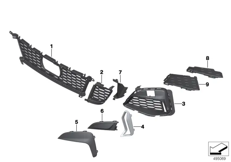 BMW Gitter Lufteinlass Mitte G20 G21 51118079592