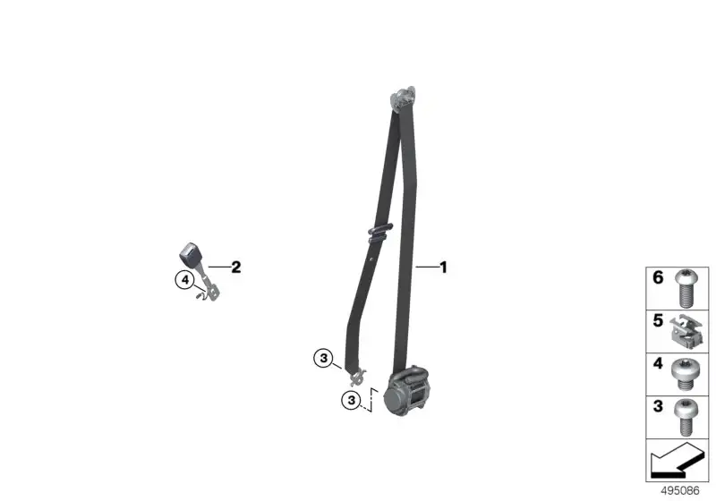BMW Obergurt 1. Sitzreihe rechts F95 F96 G05 G06 G07 72117497842