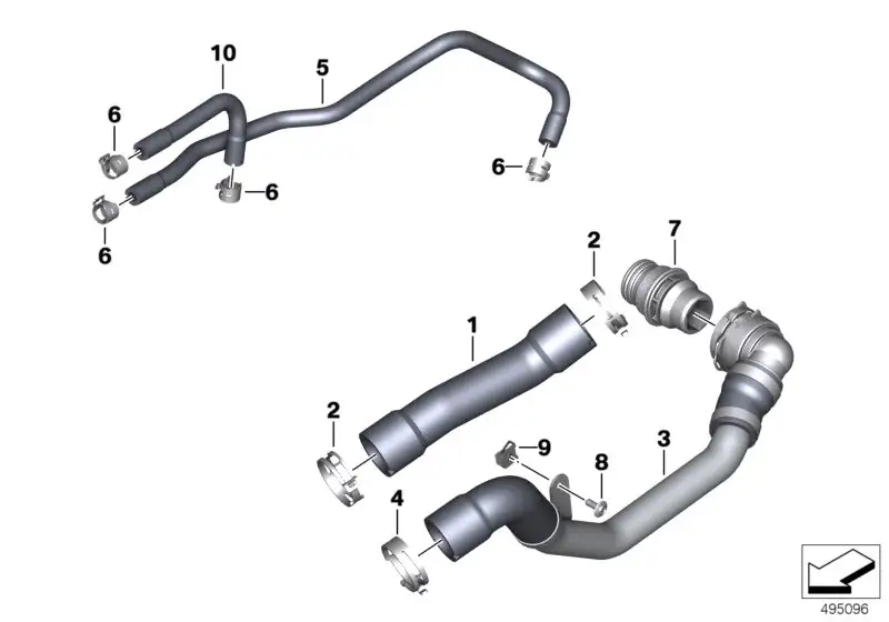 BMW Kühlmittelschlauch Vorlauf K67 K69 17128356810 - Bildposition