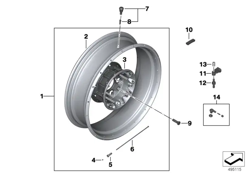 BMW Felge silber hinten K50 36318526905