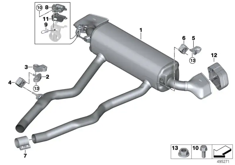 BMW Endrohrblende schwarzchrom links M40i 18308679183