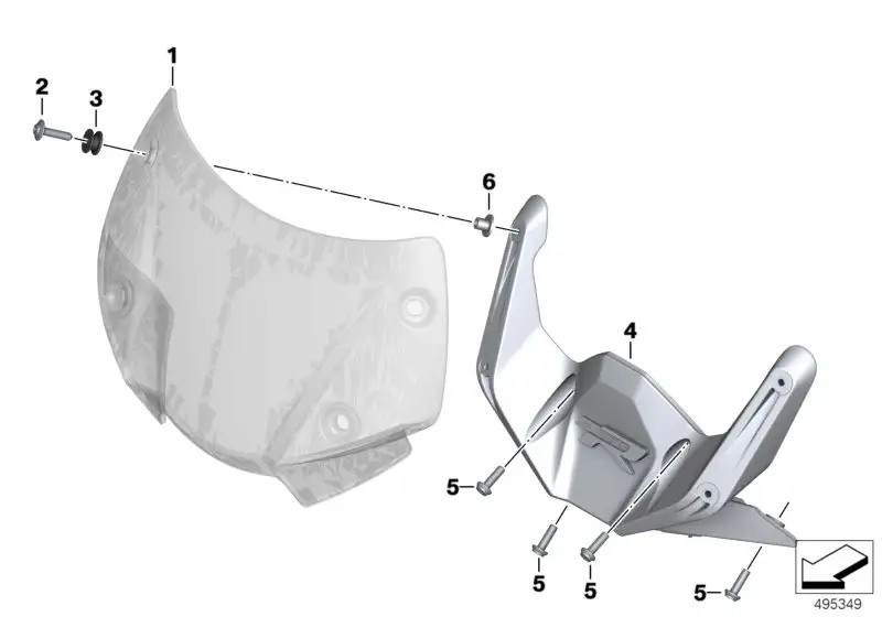 BMW Halter Windschild K53 46638382811