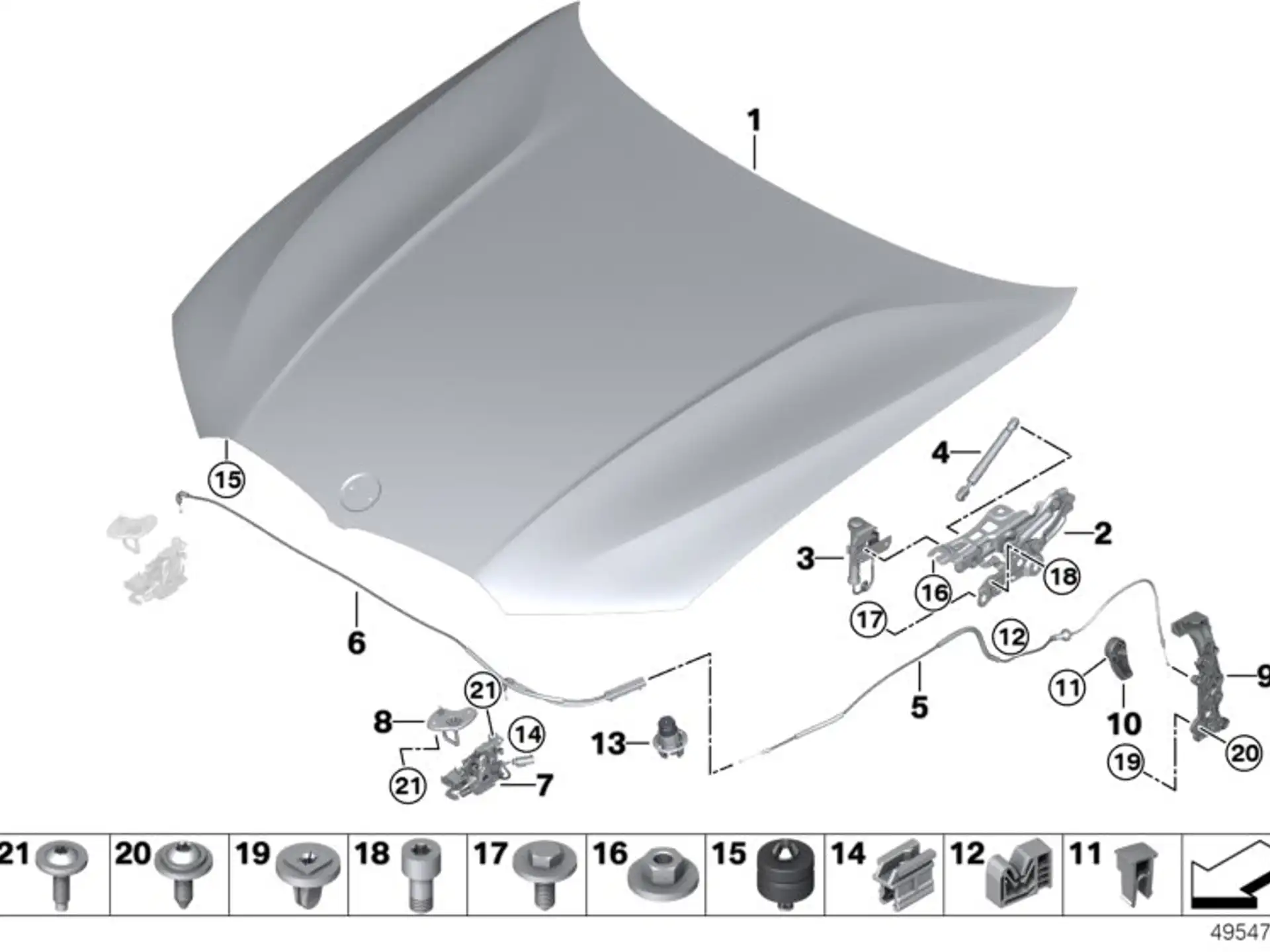 BMW Scharnier Frontklappe links G20 G21 G28 41008494431