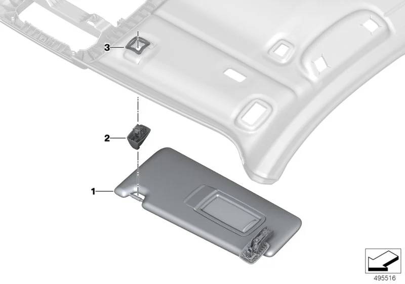BMW Sonnenblende beleuchtet rechts G20 G21 51168092730