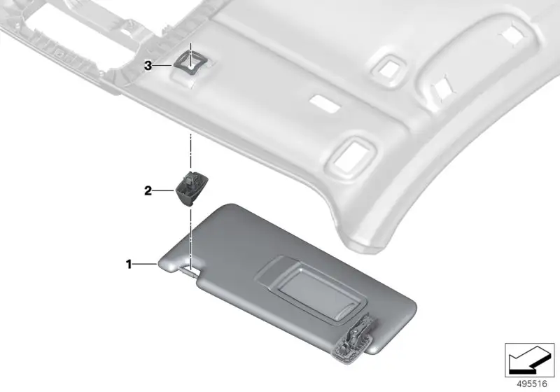 BMW Sonnenblende beleuchtet rechts G20 G21 51168092730