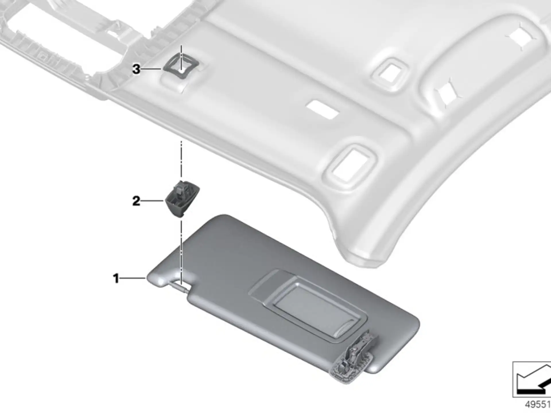 BMW Sonnenblende beleuchtet links G20 G21 51168092729