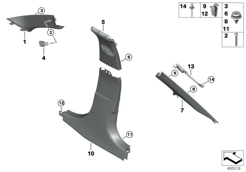 BMW Blende A-Säule links G20 G21 51438079309