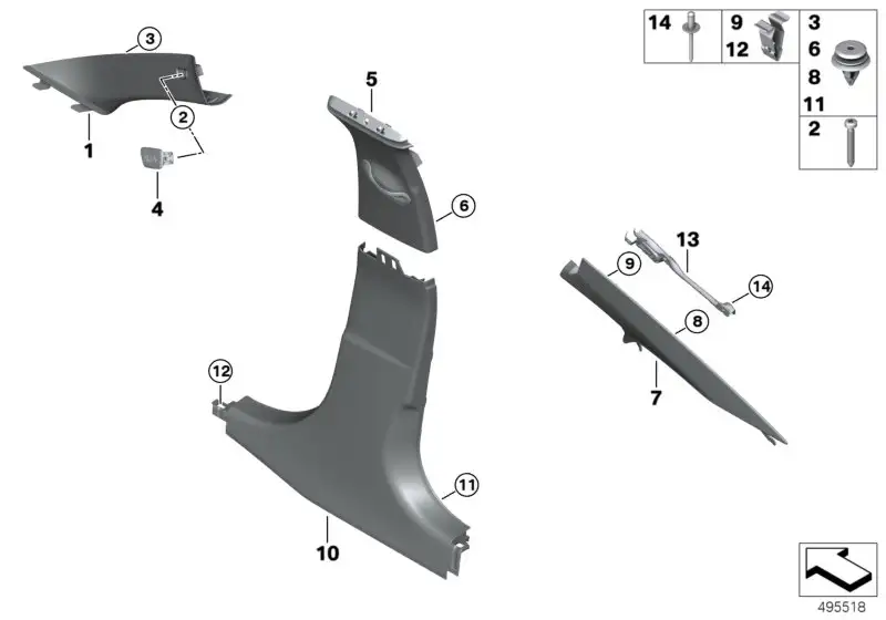 BMW Blende C-Säule links 51438079323 - Bildposition 07
