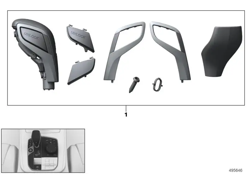 BMW Rep.-Satz Schaltknauf G05 G06 G07 61319475056 - Bildposition