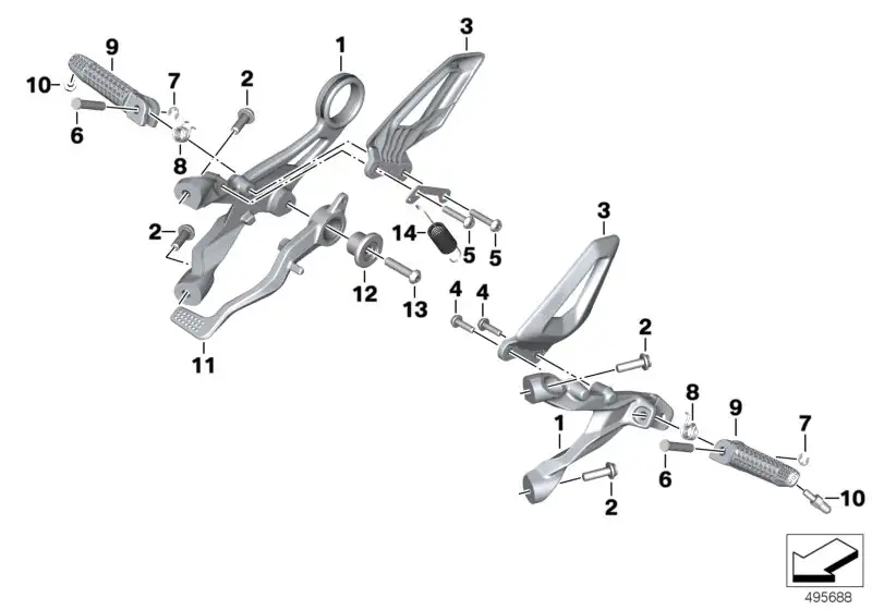 BMW Fussraste rechts K67 46718361540 - K67 /