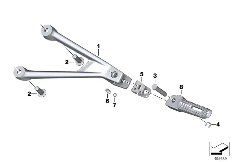 BMW Fussrastenhalter hinten links K67 46718356863 - K67 / Bildpos
