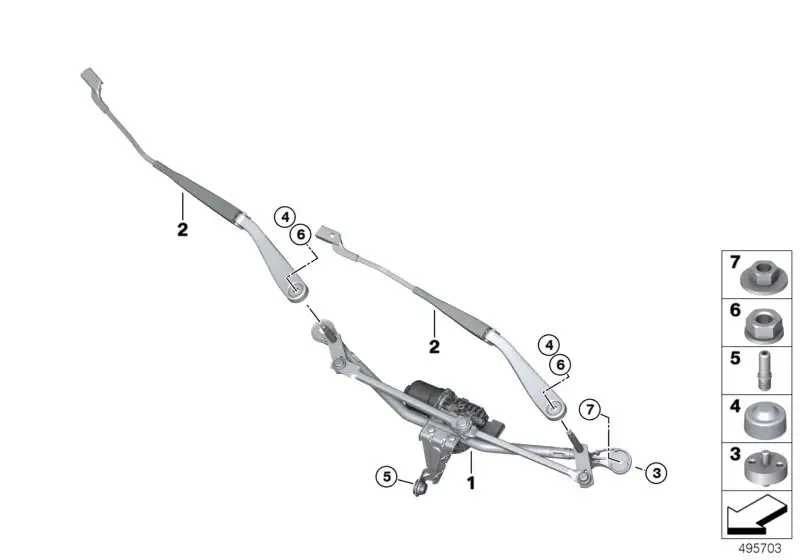 BMW Wischarm Beifahrerseite F95 F96 G05 G06 G07 61619479245